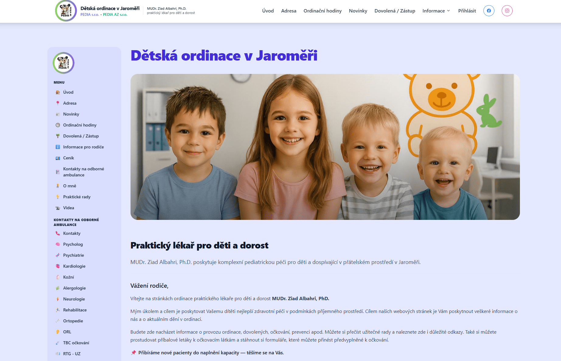 Web Pedia Ordinace Jaromer